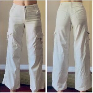 American Eagle Cargo Pants Super High Rise Baggy Wide Leg Y2K Sz 000 Fits 1/2/XS